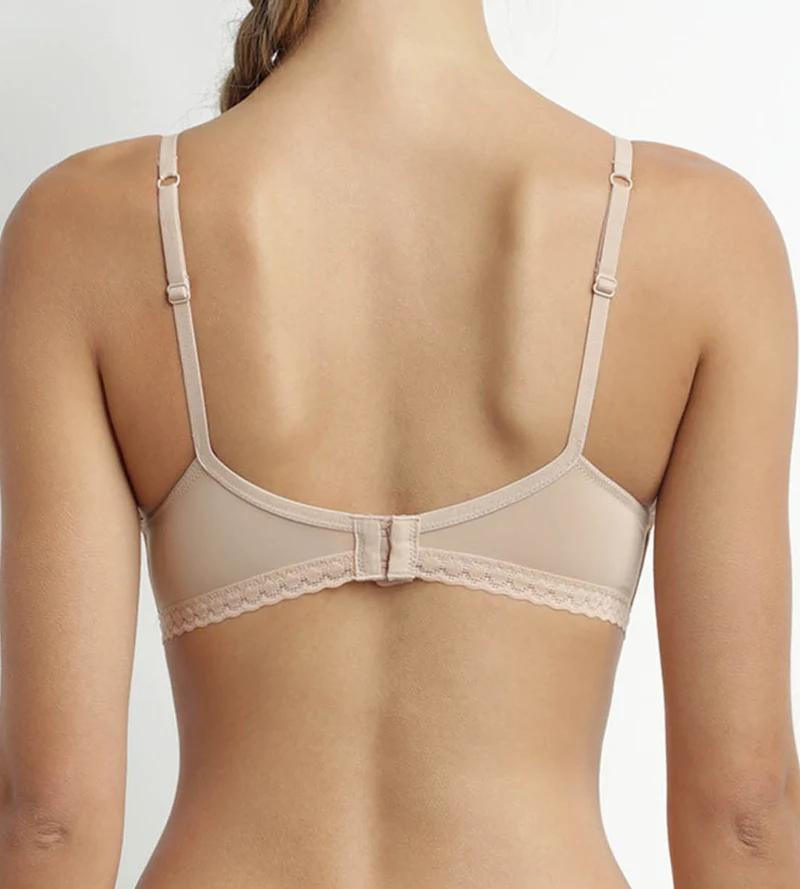 Hautfarbener Padded Triangel-BH ohne Bügel – Daily Micro