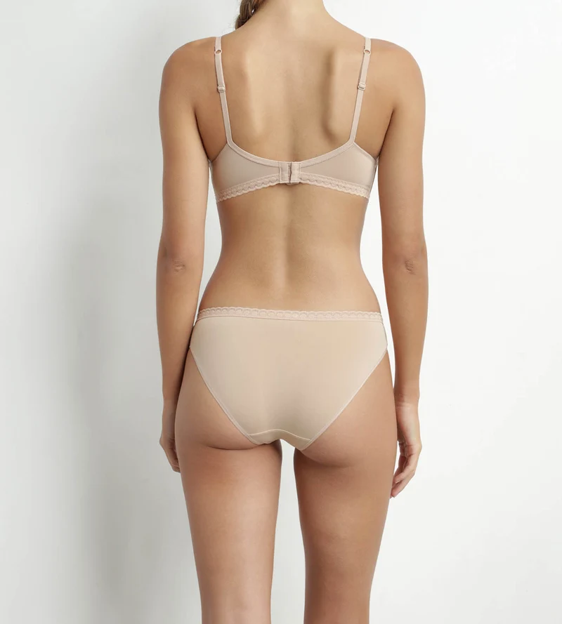 Hautfarbener Padded Triangel-BH ohne Bügel – Daily Micro