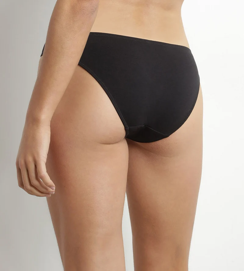Schwarzer Midi-Slip aus Baumwolle – Dim Daily