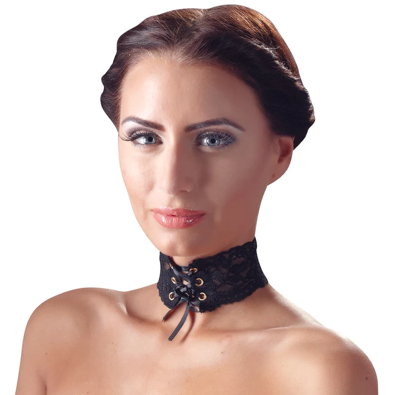 Spitzen Halsband mit Schnürung vorn "Raffaela"