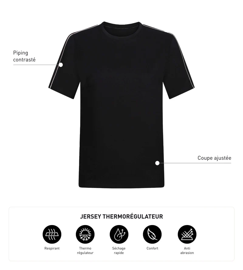 Thermoregulierendes Sport-T-Shirt für Herren aus Jersey Black Dim Move