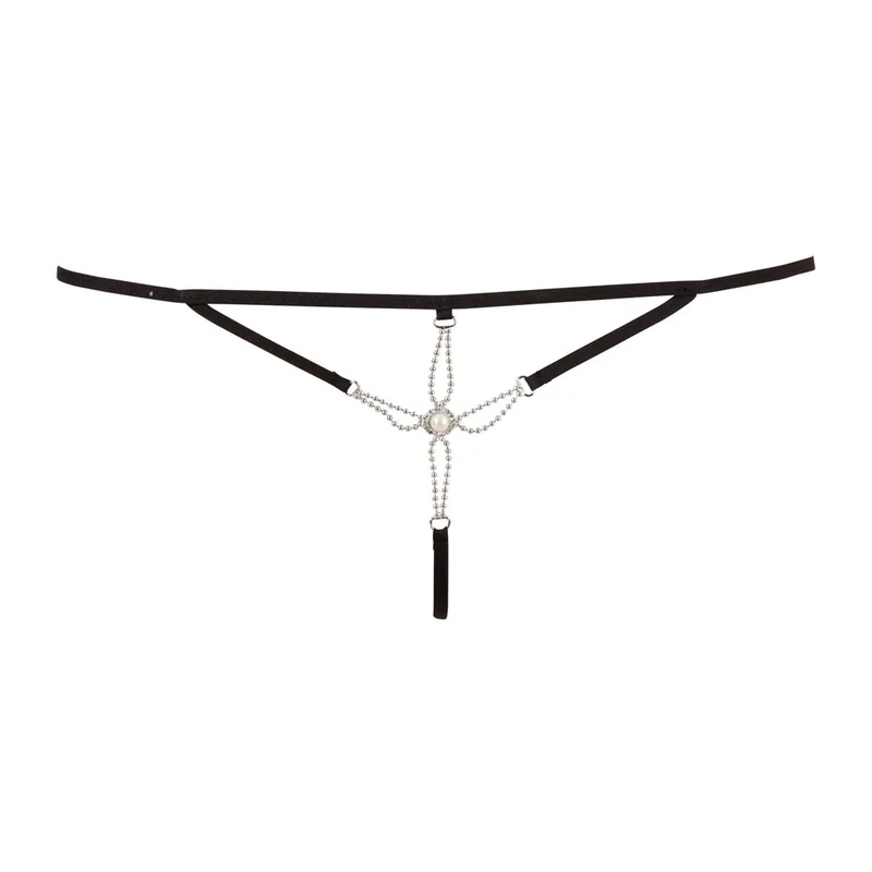 Damen String ouvert S-L mit Perlenverzierung "Seestern"