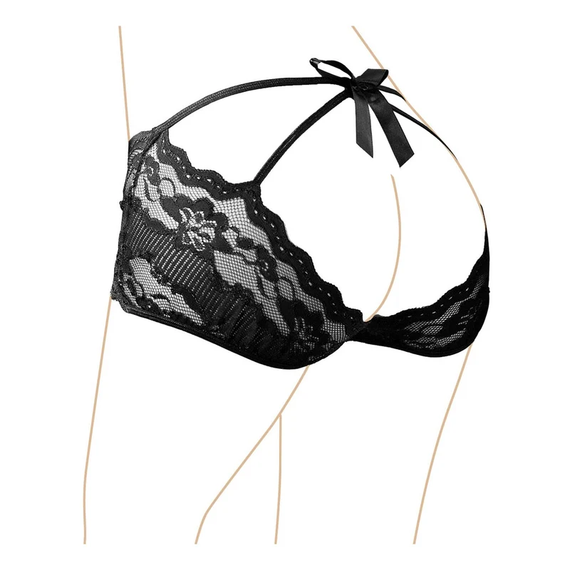 Damen Panty Spitze S-XL fast Pofrei mit großer Schleife "Taddea"