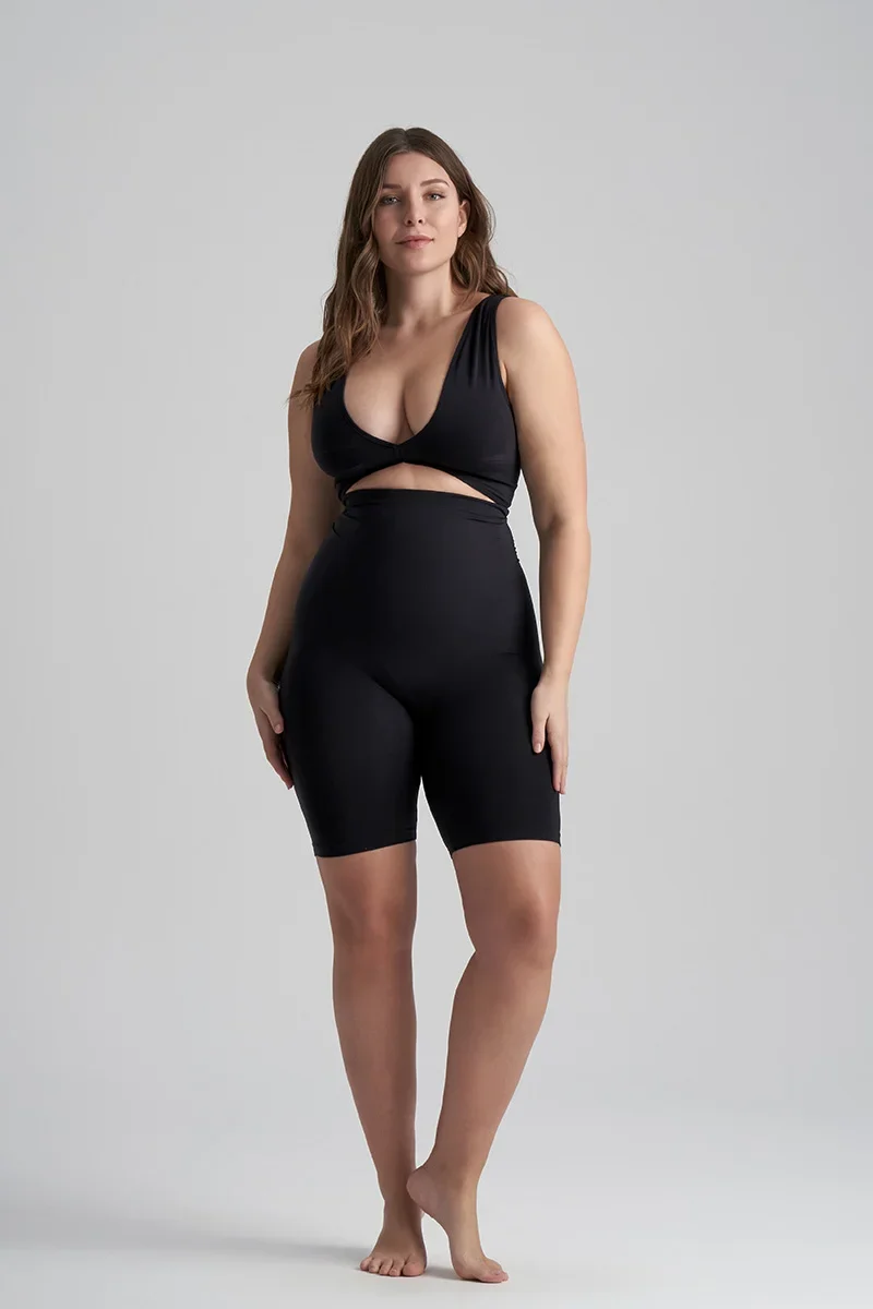 ByeBra – Nahtlose Shapewear (Starker Halt), weiche, hochtaillierte Shorts, schwarz