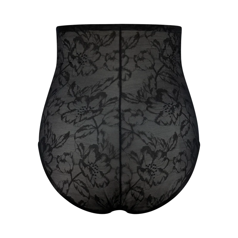 ByeBra – Shapewear mit Spitze, hochtaillierter Shapewear-Slip mit Spitze, Schwarz