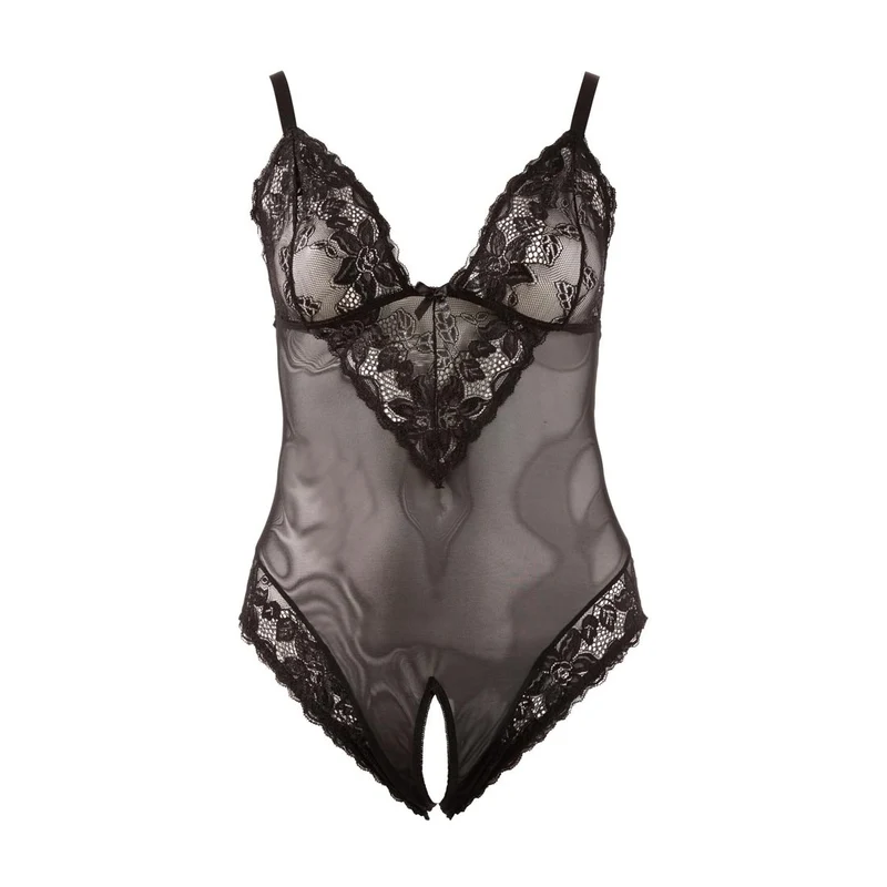 Romantic Mesh Lingerie Body - Crotchless & Lace "Sarah"