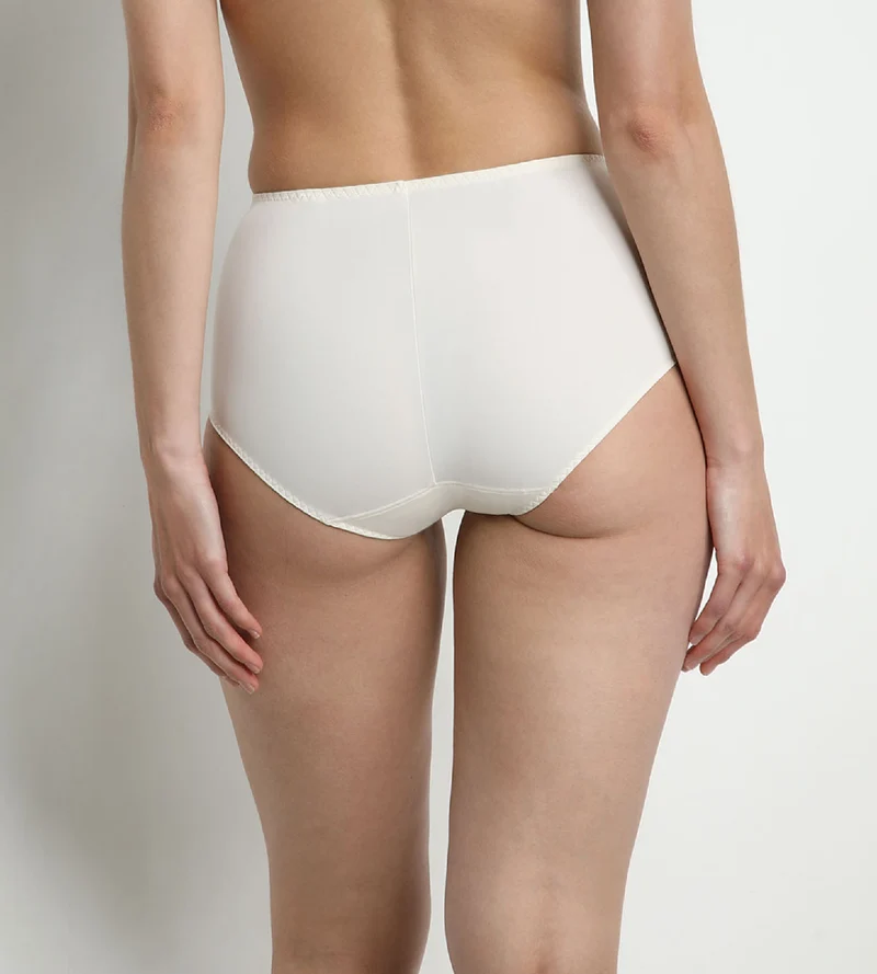 Perlmuttfarbener Damen-Slip Bauch-weg mit hohem Bund – DIM Silhouette Essentiel