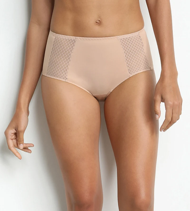 Hautfarbener Damen-Slip Bauch-weg mit hohem Bund – DIM Silhouette Essentiel