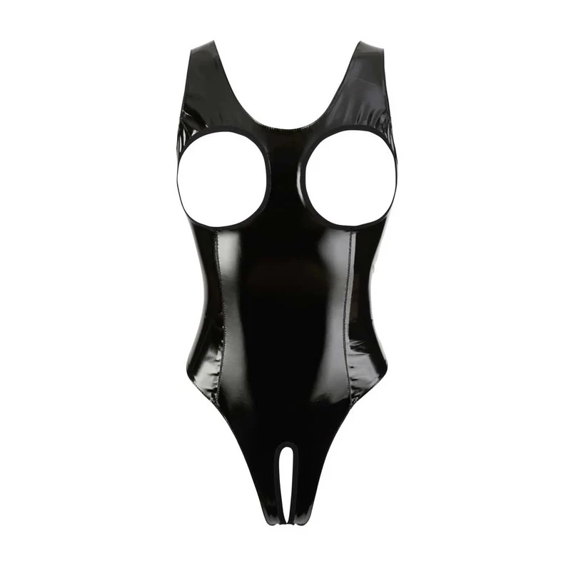 Damen Lack Body M-XL Busen und im Schritt ouvert "Petula"
