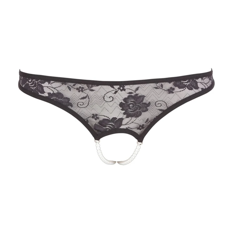 Damen String ouvert S-XL mit Perlenkette "Dalina"