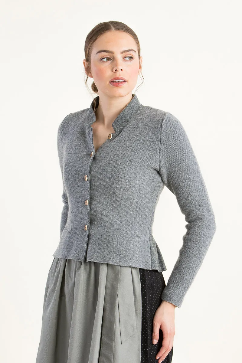Heidi Strickjanker grau mit Schößchen