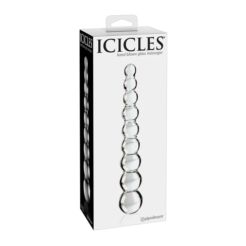Icicles No. 2 Glas Dildo mit 9 Reizkugeln - 22,5 cm