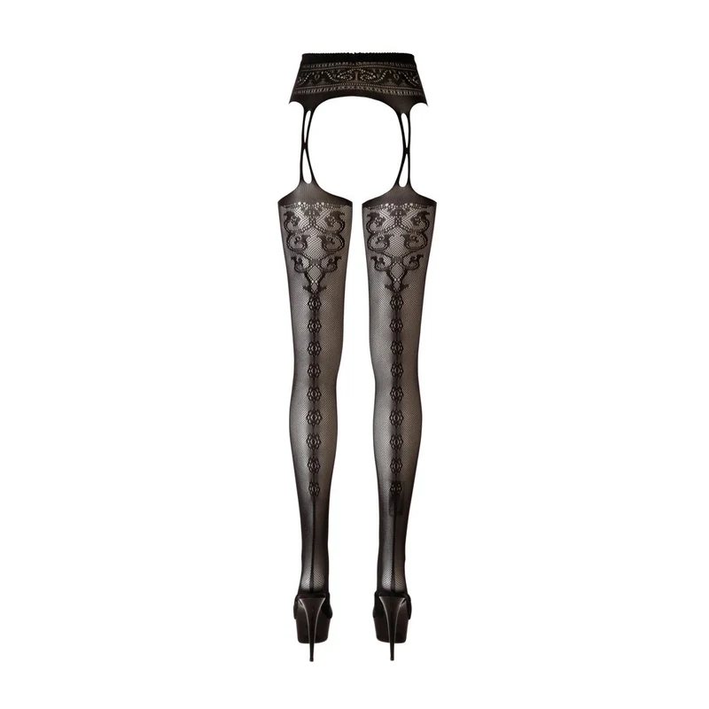 Straps-Strumpfhose S-XL Schritt ouvert mit Naht "Roberta"
