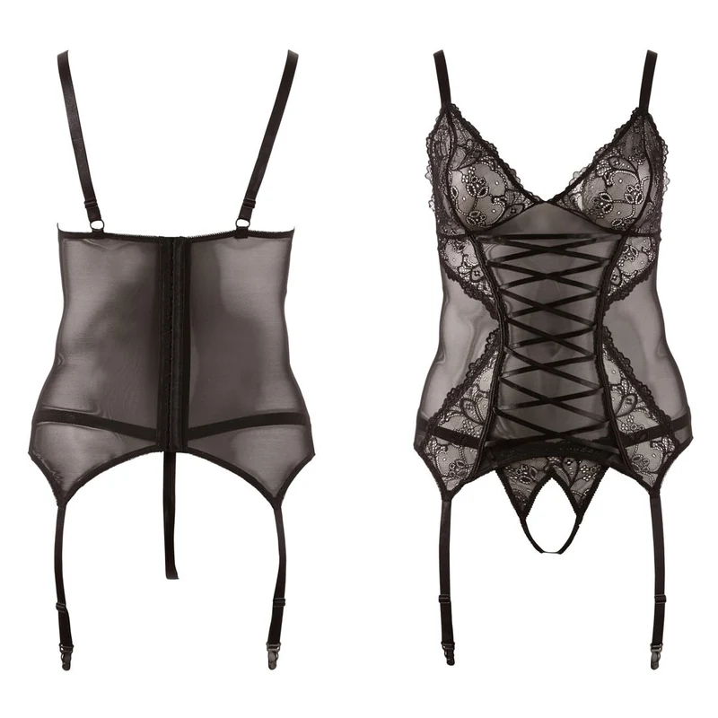 Dessous-Set mit Spitze & Strapshaltern XL-3XL "Savou"