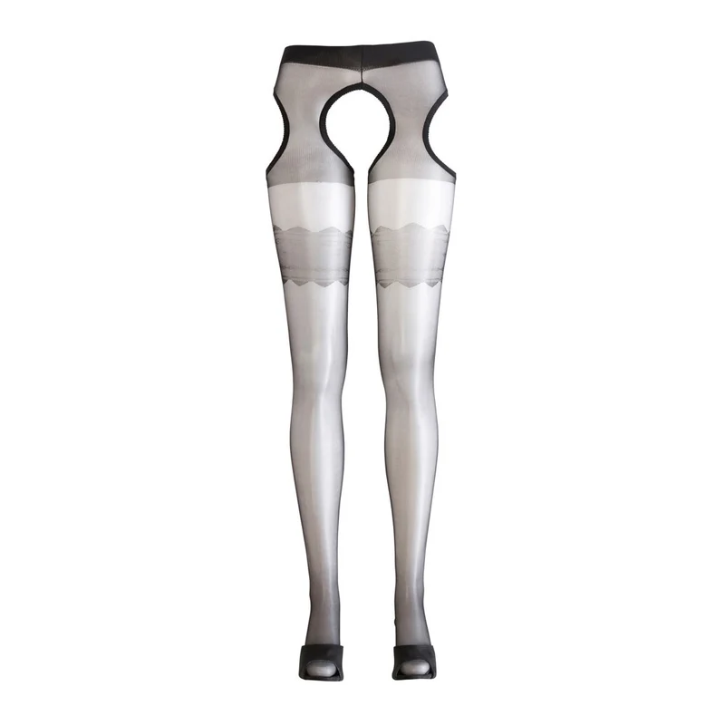 Straps-Strumpfhose S-XL mit Strumpfband ouvert "Susy"