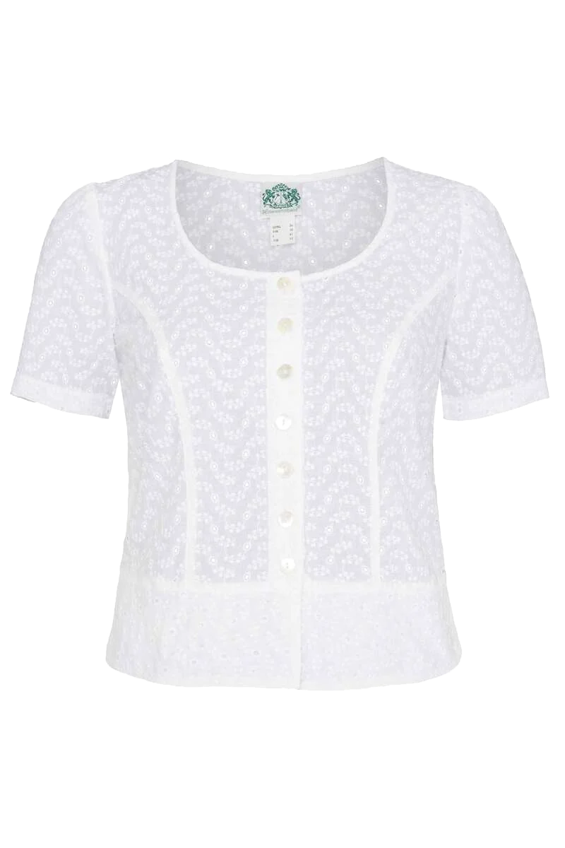 Trachtenbluse mit Lochmuster