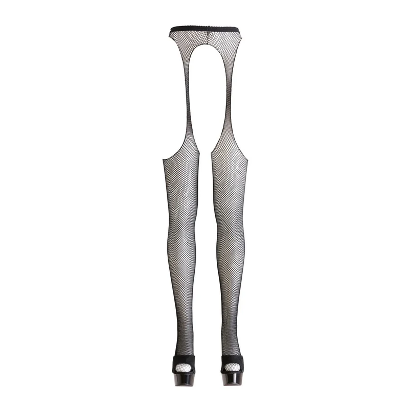 Straps-Strumpfhose ouvert S-XL schwarzes Netz "Mary"