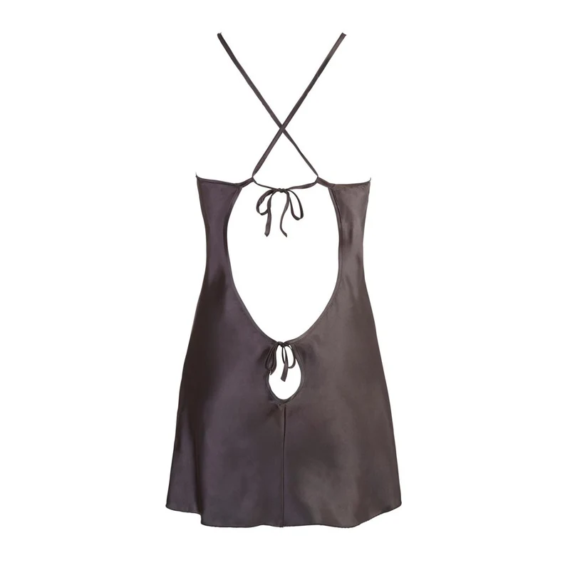 Satin Negligee S-XXL mit tiefem Rückenausschnitt "Nora"