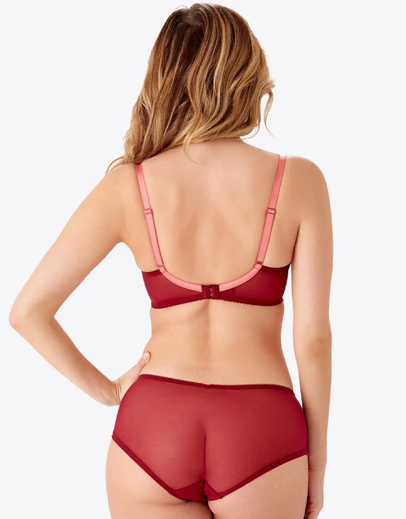 Gossard Superboost Lace Plunge Bra Cranberry/Raspberry
