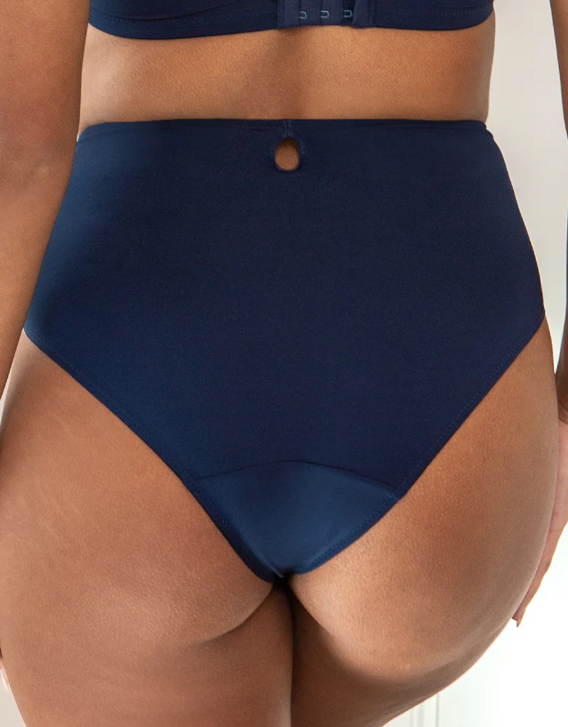 Pour Moi Imogen Rose Embroidered Brief Navy/Raspberry