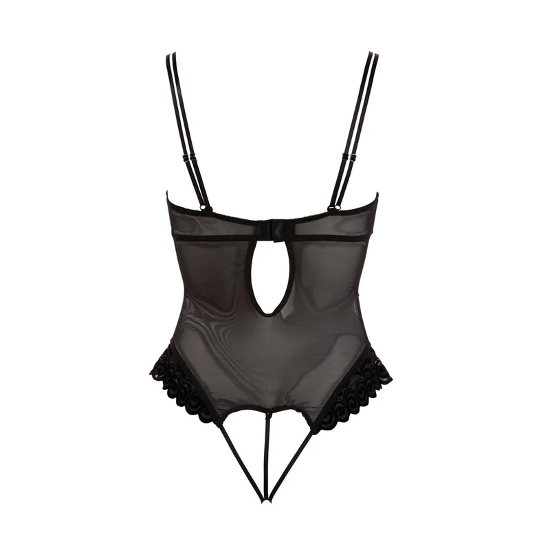 Body mit Strass S - L Cups und Schritt aufklappbar "Monique"
