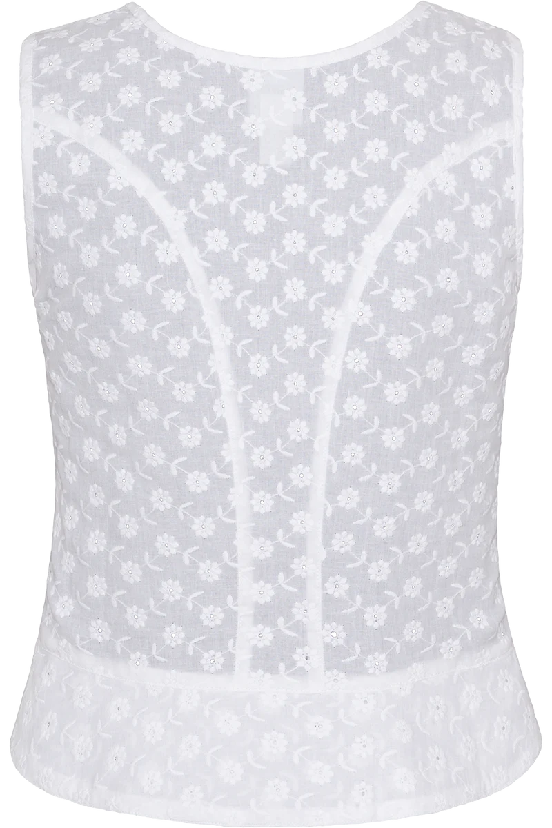 Damen Miederbluse ärmellos mit Lochmuster
