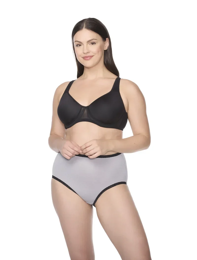 Naomi & Nicole Shapewear - Baumwolle mit Spitzenslip Ultimate Grey
