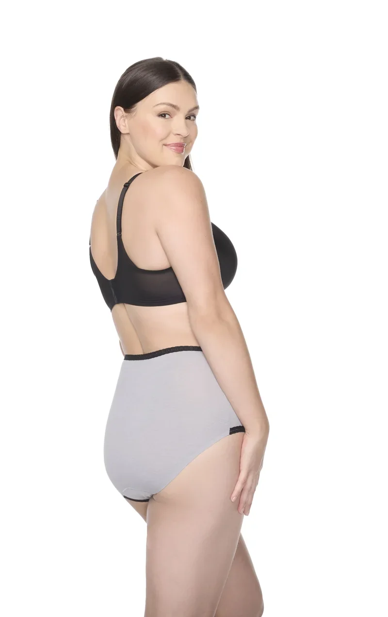 Naomi & Nicole Shapewear - Baumwolle mit Spitzenslip Ultimate Grey