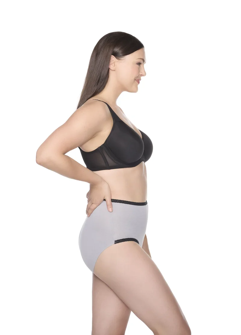 Naomi & Nicole Shapewear - Baumwolle mit Spitzenslip Ultimate Grey