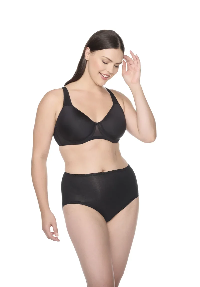 Naomi & Nicole Shapewear - Baumwolle mit Spitzenslip Schwarz