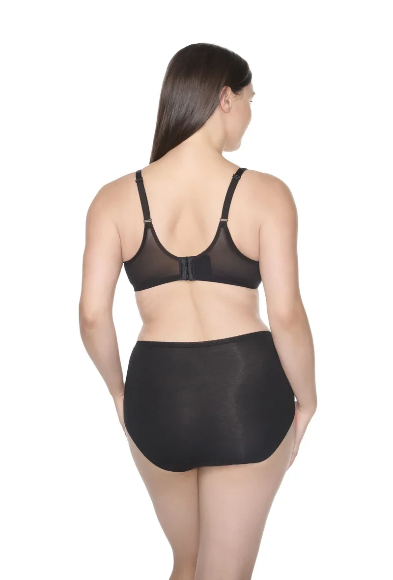 Naomi & Nicole Shapewear - Baumwolle mit Spitzenslip Schwarz