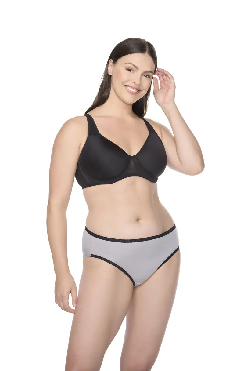 Naomi & Nicole Shapewear - Baumwolle mit Spitze Hipster Ultimate Grey