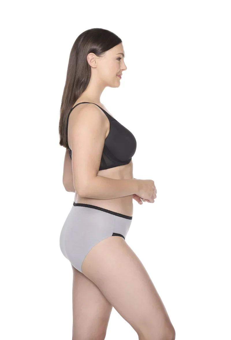 Naomi & Nicole Shapewear - Baumwolle mit Spitze Hipster Ultimate Grey