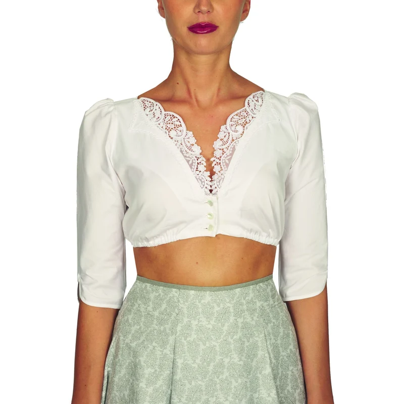 Dirndlbluse 11B304 in weiss von Mothwurf