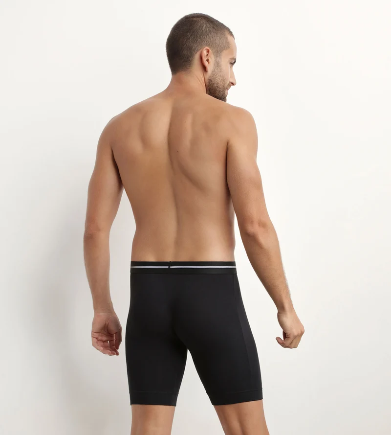Schwarze lange Boxershorts aus Mikrofaser - Icons Essentiel