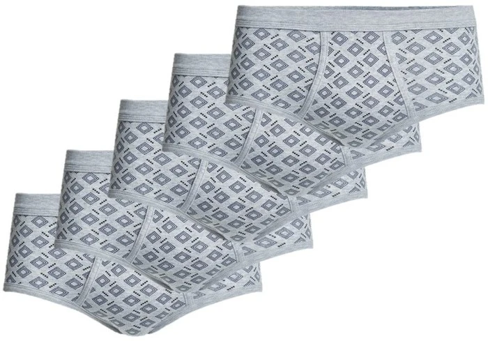 conta Herren Slip mit Eingriff Druck grau 5-er Pack