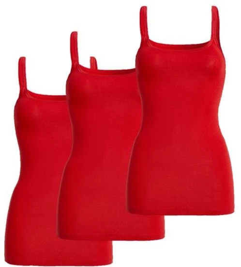 conta Damen Trägerhemd Rot 3-er Pack