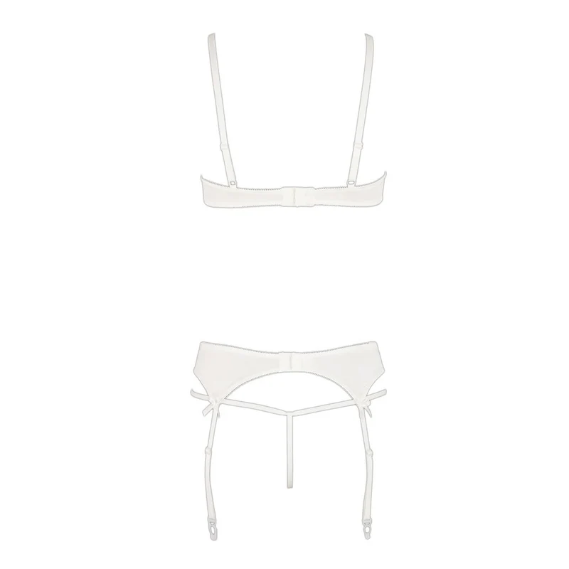 Hebe Straps-Set weiß S-XL Cups und Schritt ouvert "Shirin"