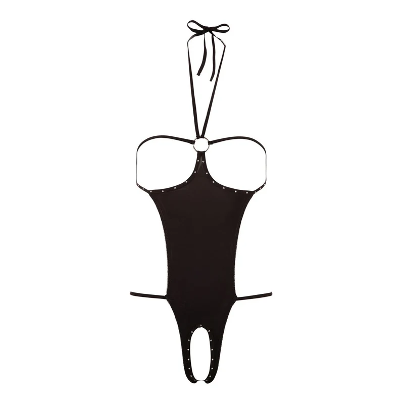 Damen String-Body ouvert S-L mit Strass "Gina"