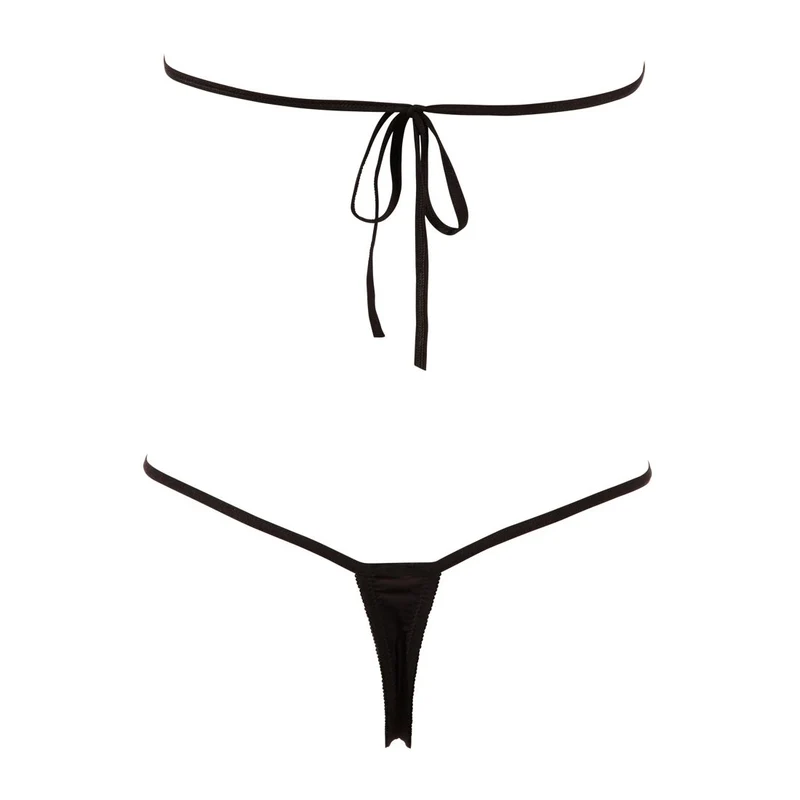 Damen String-Body ouvert S-L mit Strass "Gina"