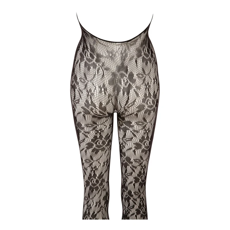 Spitzen Catsuit S-XL mit Perlen am Decolleté, Schritt ouvert "Pearl"