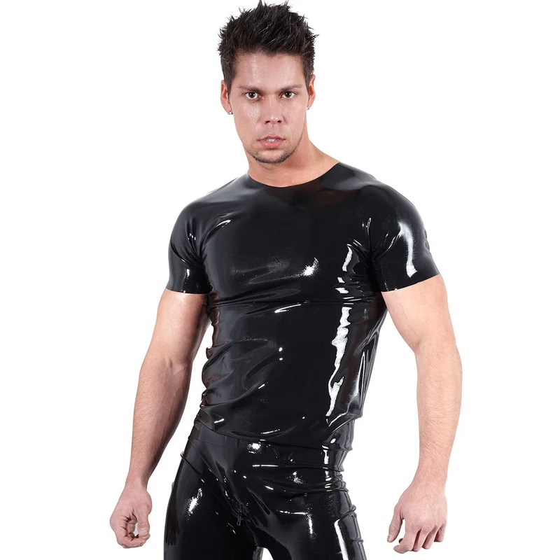 Latex Shirt M - XXL gerader Schnitt, schwarz "Boy"