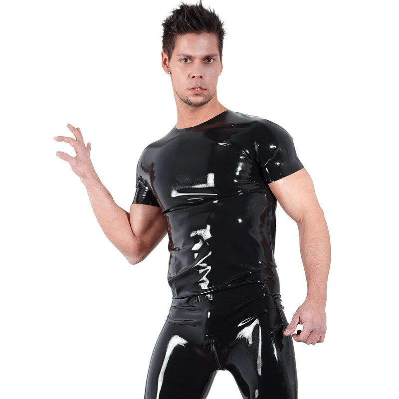 Latex Shirt M - XXL gerader Schnitt, schwarz "Boy"