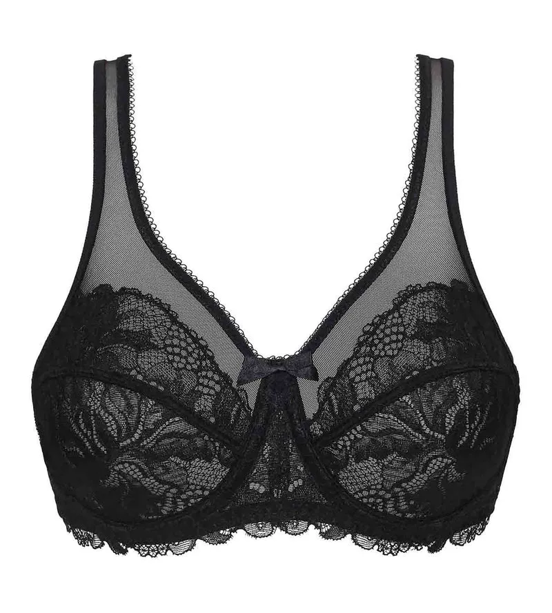 Schwarzer wattierter BH aus Spitze - Generous Essentiel