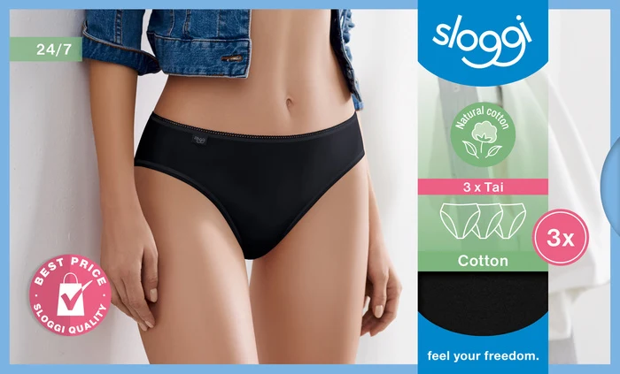 Sloggi 24/7 Cotton Tai 3er Pack black