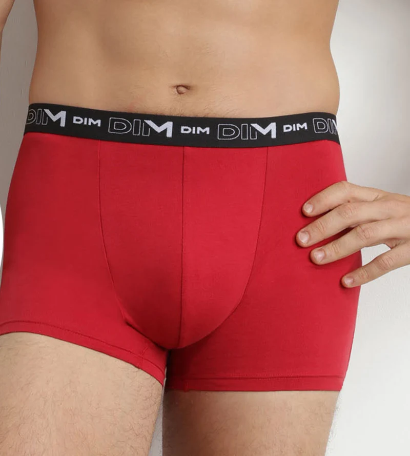 2er-Pack Herren-Boxershorts Grau/Rot mit Kontrastgürtel aus Stretch-Baumwolle