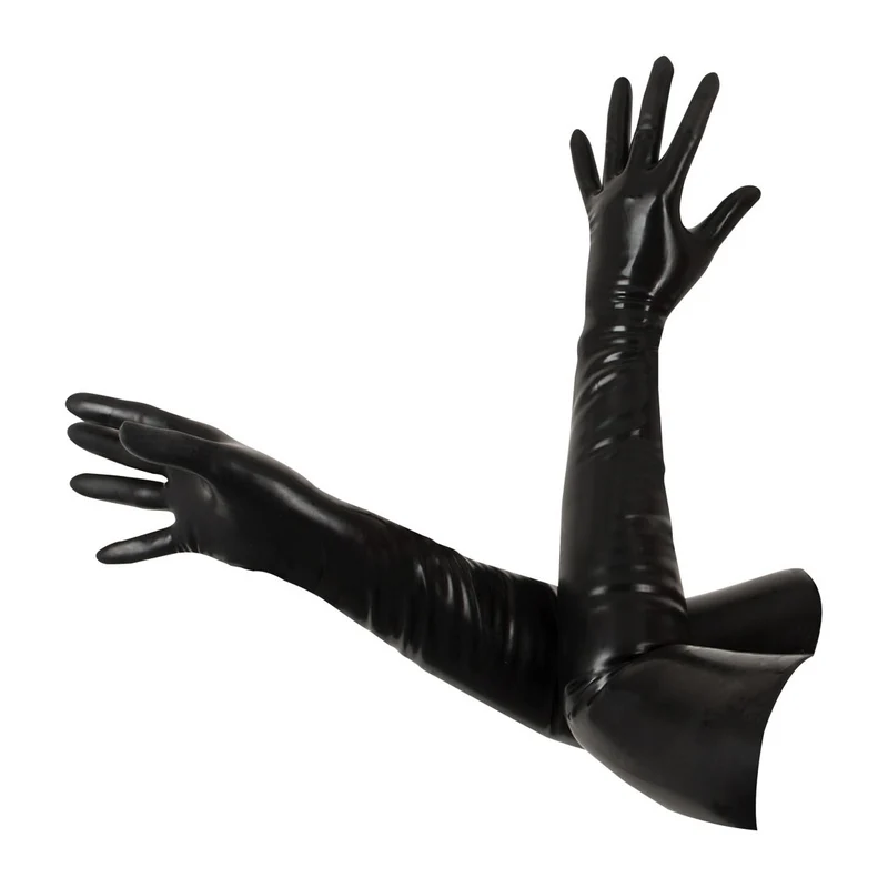 Latex Handschuhe schwarz S-XL Ellenbogen lang
