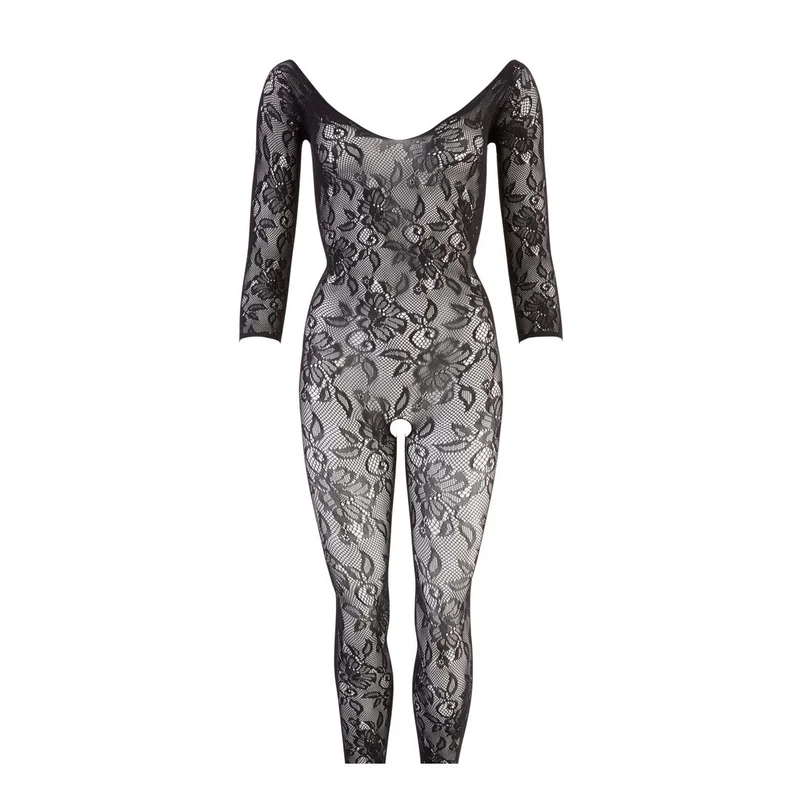 Langarm Catsuit ouvert S-L schwarz "Florence"