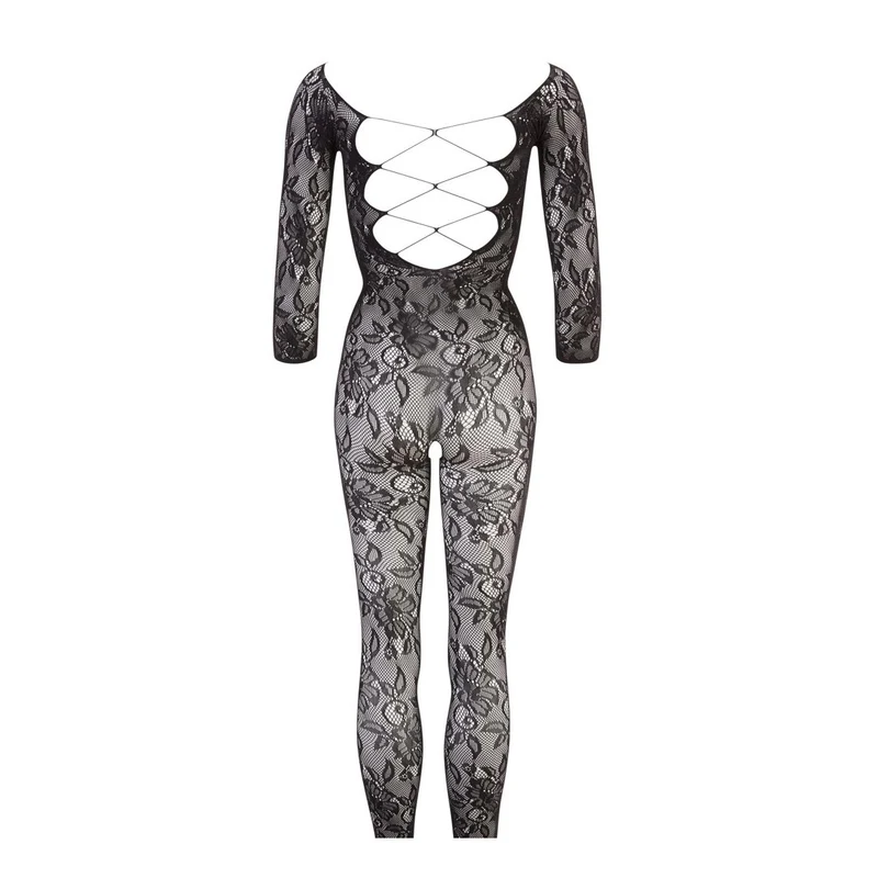 Langarm Catsuit ouvert S-L schwarz "Florence"
