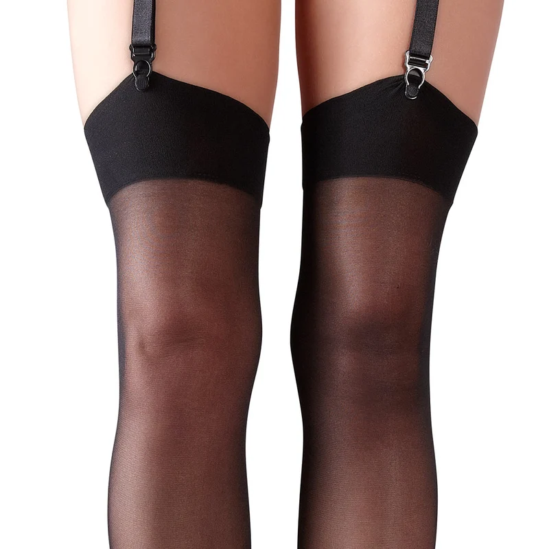 Strapse Strümpfe L - 3XL mit weichem Abschluss "Gala"